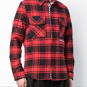 Off white check shirt Red